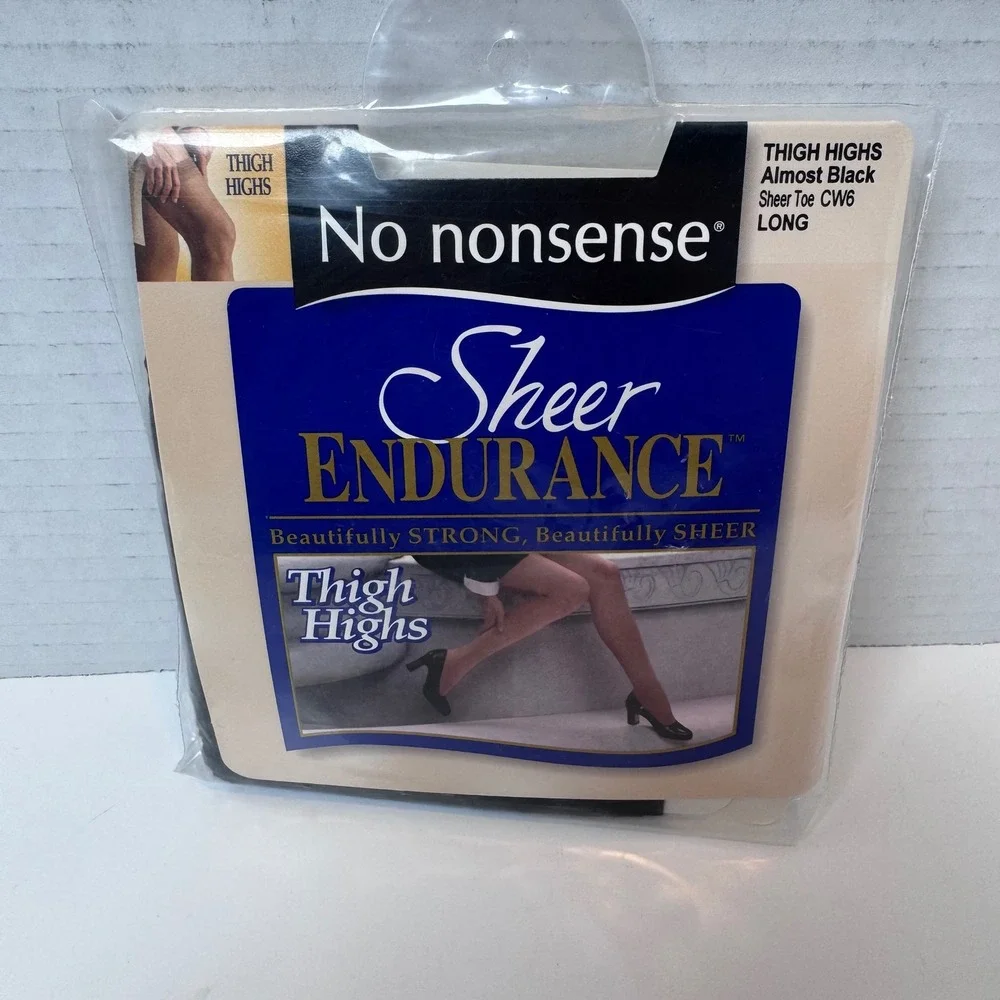 No nonsense Thigh Highs Women Long Almost Black Sheer Endurance Reinforced Toe
